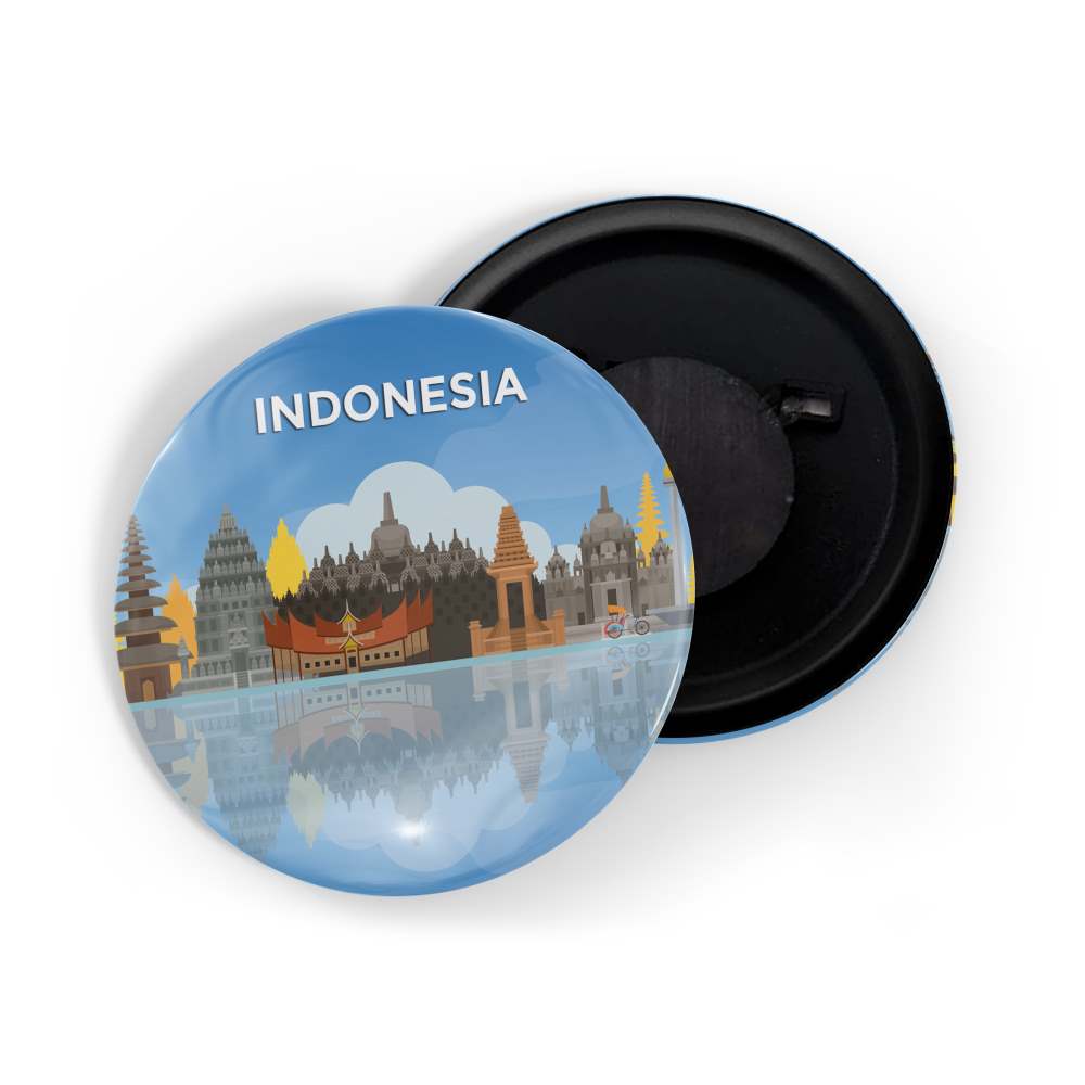 dhcrafts Fridge Magnet Blue Color Places Indonesia Asia Glossy Finish Design Pack of 1